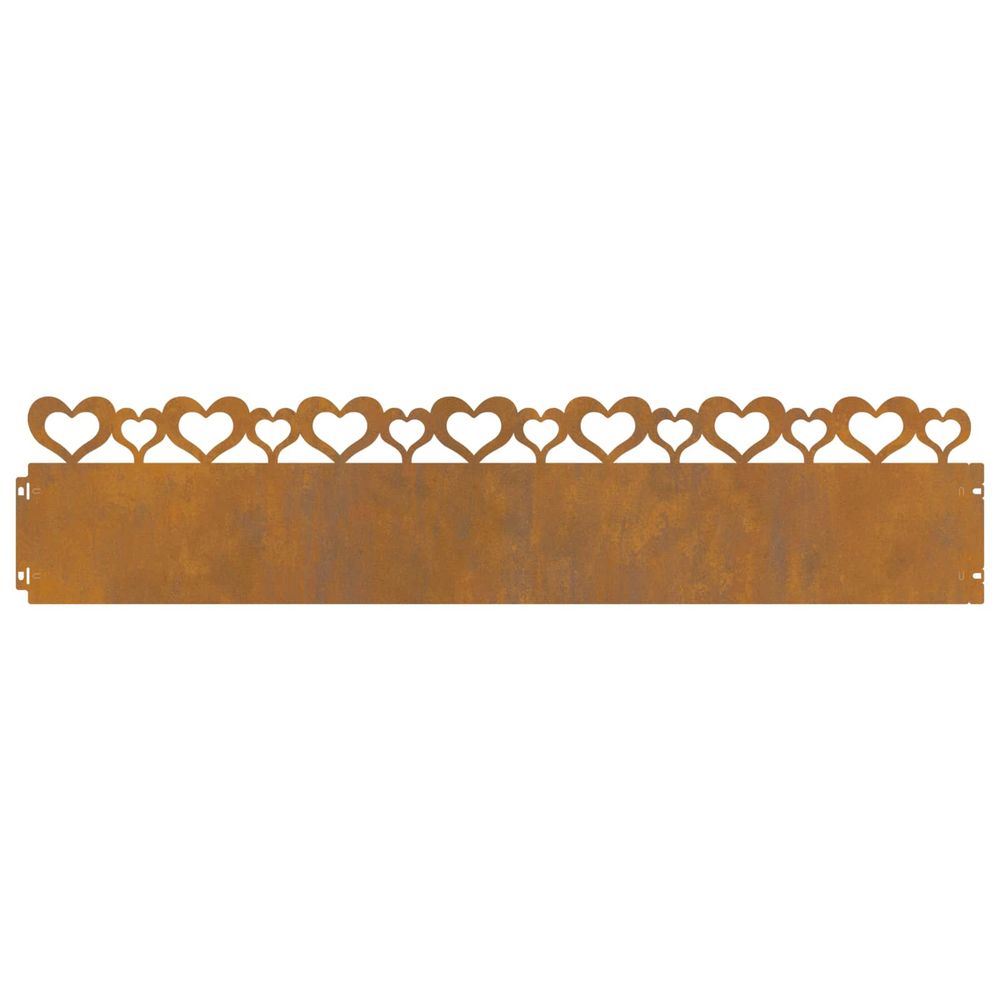 Bordures de pelouse 20 pc 103 x 0,05 x 22 cm acier patiné