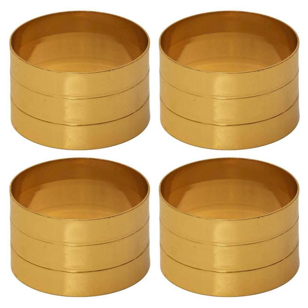 Set de 4 ronds de serviettes en métal doré royal