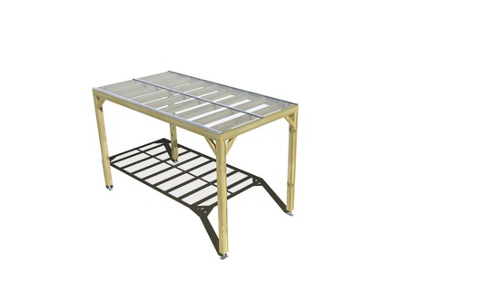 Pergola bois • 2m x 4m • indépendante • sens largeur • couverture étanche transparente incluse • livraison comprise