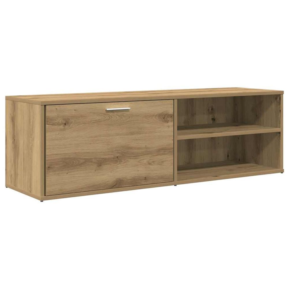 Meuble tv chêne artisanal 120x34x37 cm bois d'ingénierie