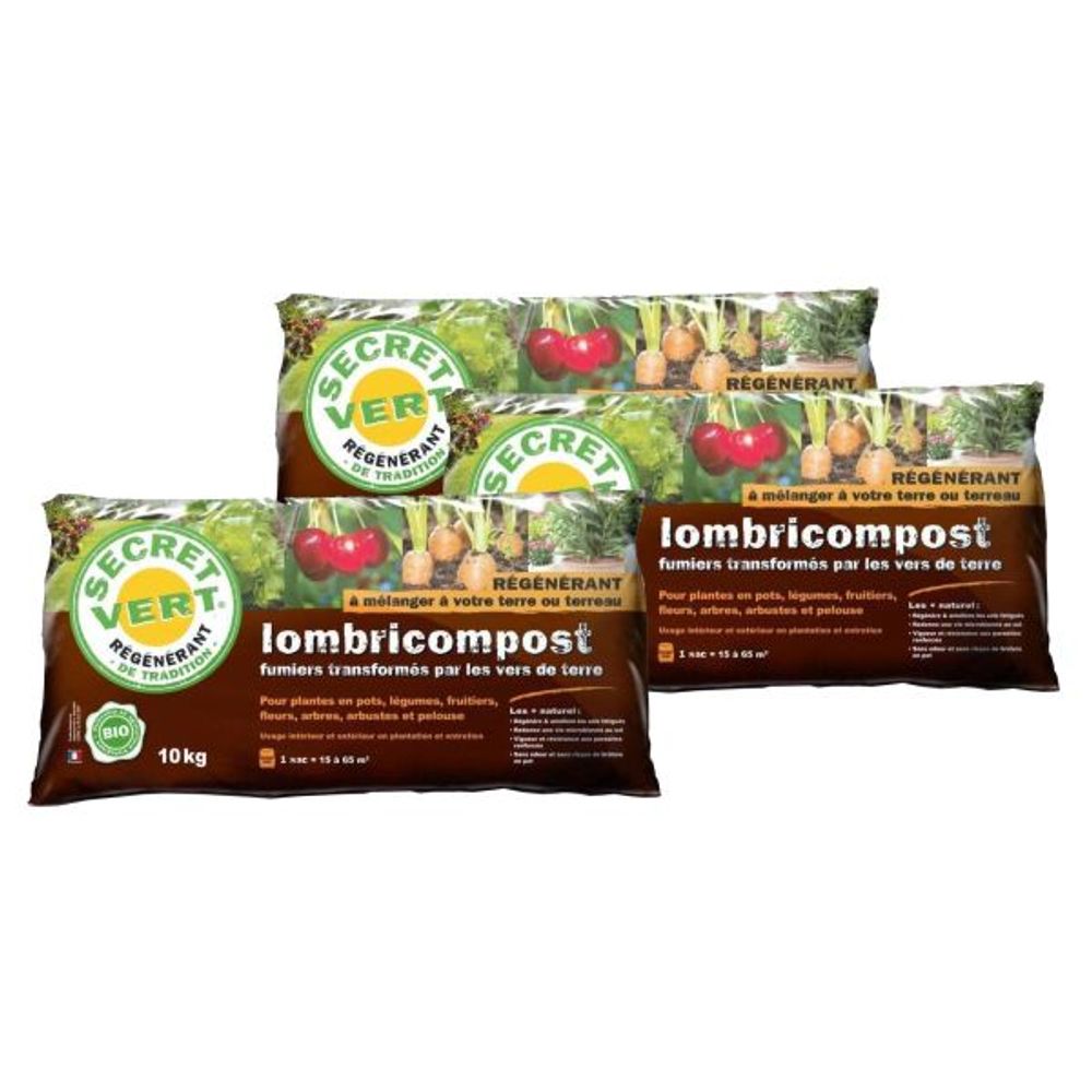 Terreau lombricompost régénérant lot de 3