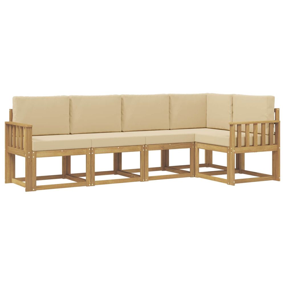 Ensemble de canapés d'extérieur 5 pc blanc et beige