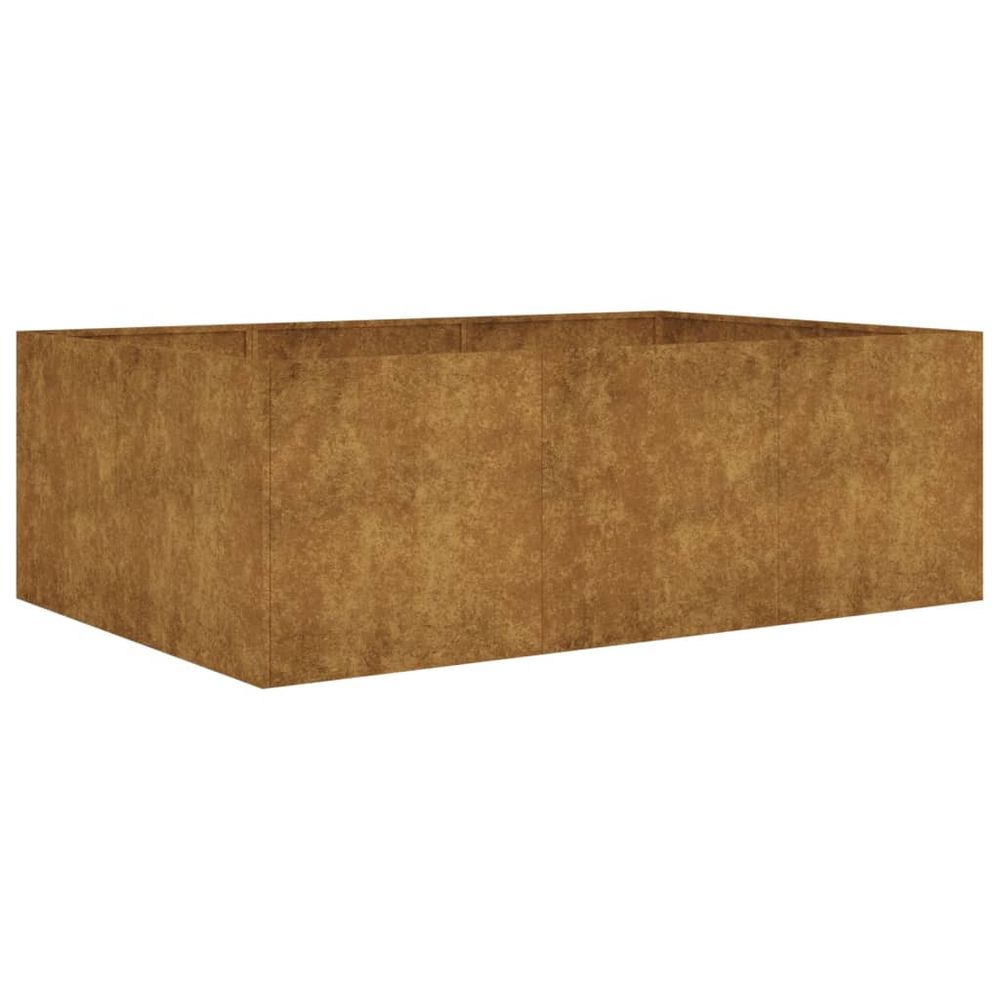 Jardinière bac lit surélevé plantes fleurs terrasse jardin de jardin 120 x 80 x 40 cm acier corten marron