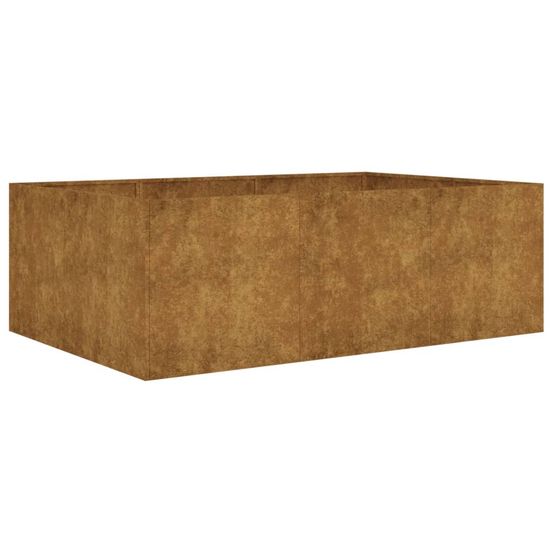 Jardinière bac lit surélevé plantes fleurs terrasse jardin de jardin 120 x 80 x 40 cm acier corten marron