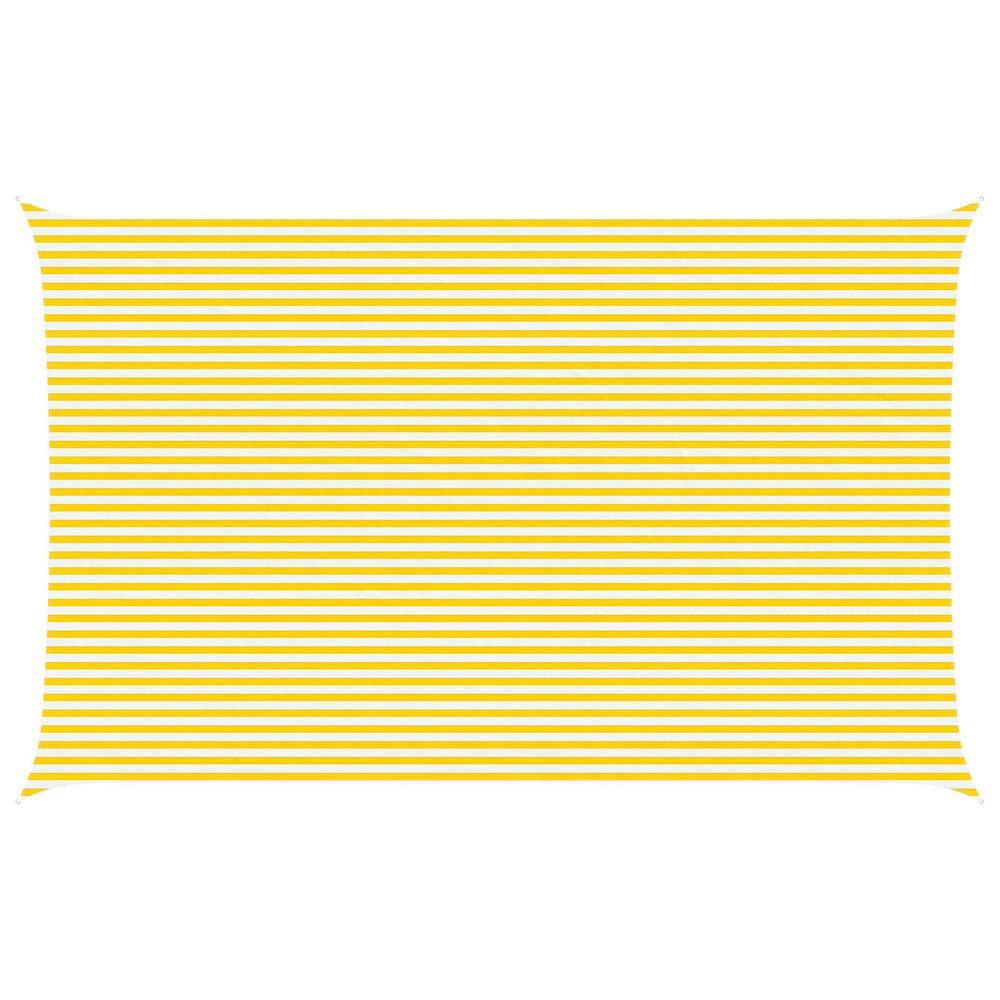Voile d'ombre jaune et blanc 8 x 5 m 100 % polyester oxford