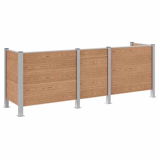 Clôture de poubelle marron 315 x 85 x 115 cm aluminium et wpc
