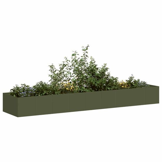 Immense espace potager acier laminé à froid durable pour grand jardin et culture mixte vert olive 360x80cm