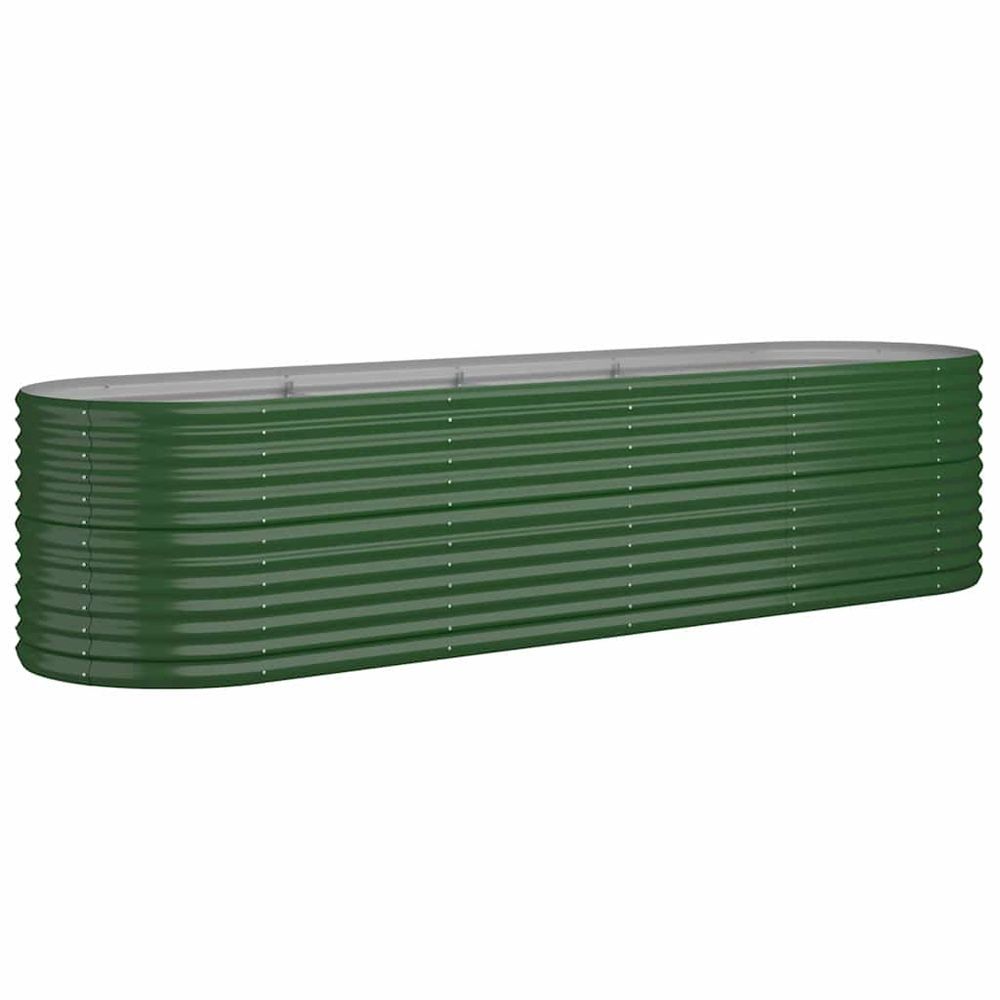 Lit surélevé de jardin acier galvanisé 296x80x68 cm vert