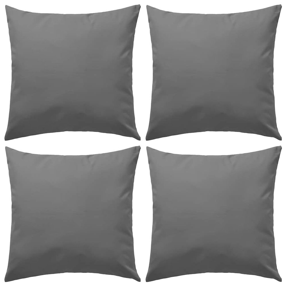Oreiller d'extérieur lot de 4 45 x 45 cm gris