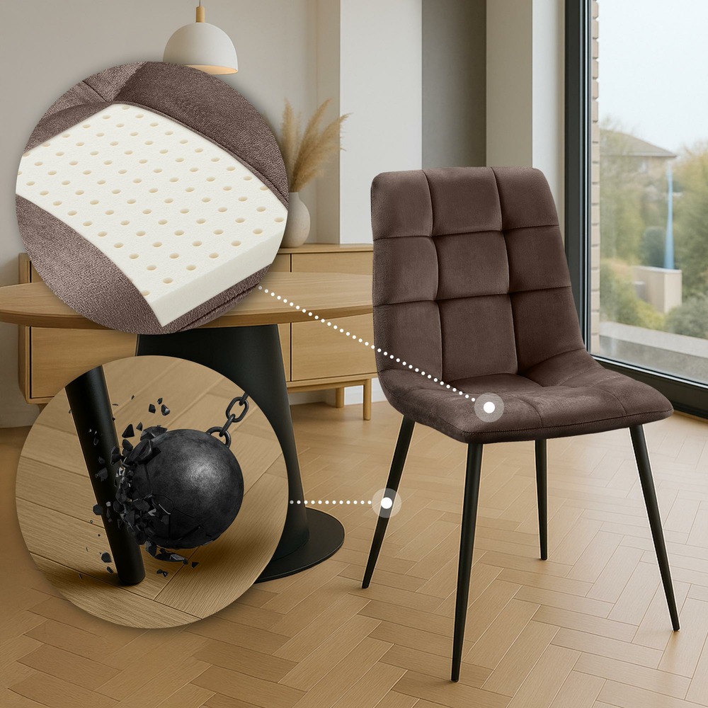 Chaise de salle à manger antibes en velours élégante et confortable