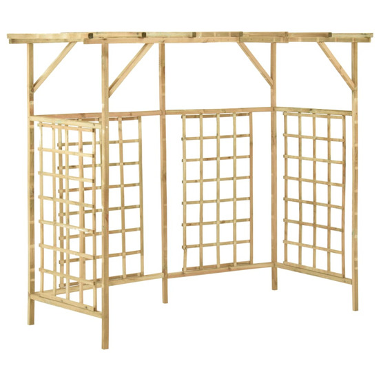 Pergola de jardin pour poubelles triples bois de pin imprégné