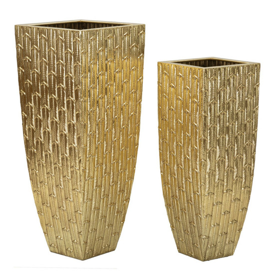 Lot de 2 vases en métal