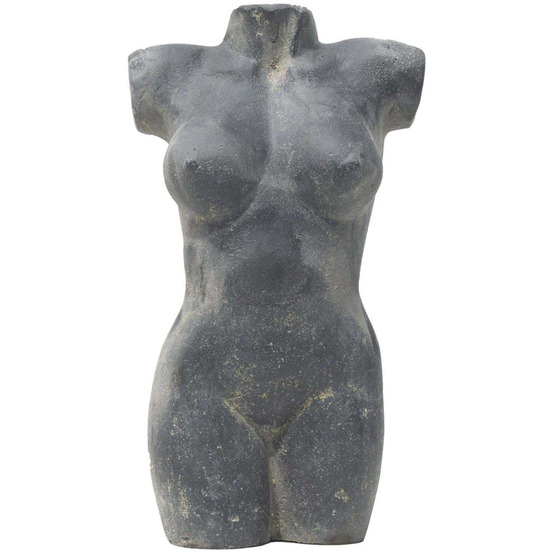 Statue en pierre reconstituée torse femme 22 x 15 x 40 cm