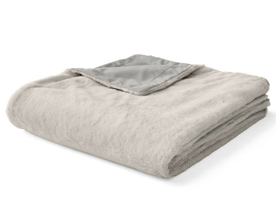 Venus - plaid - 200x140 cm - en fausse fourrure et velours