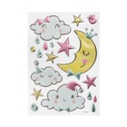 Sticker enfant "licorne et lune" - 21x30 cm