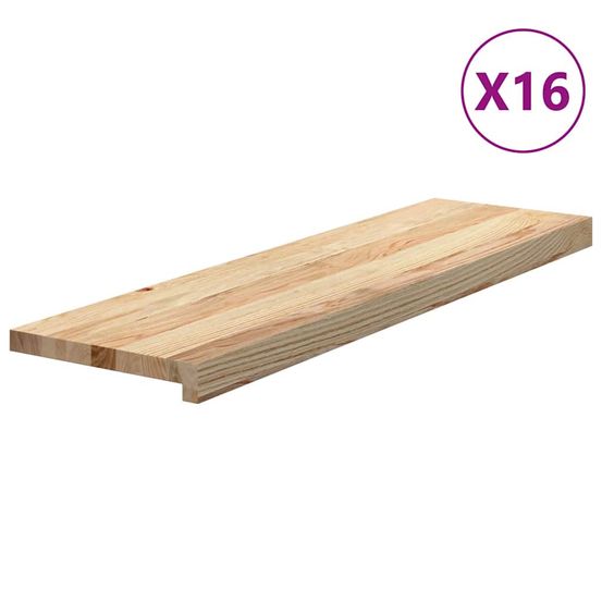 Marches d'escalier 16pcs non traité 90x30x2cm bois chêne massif