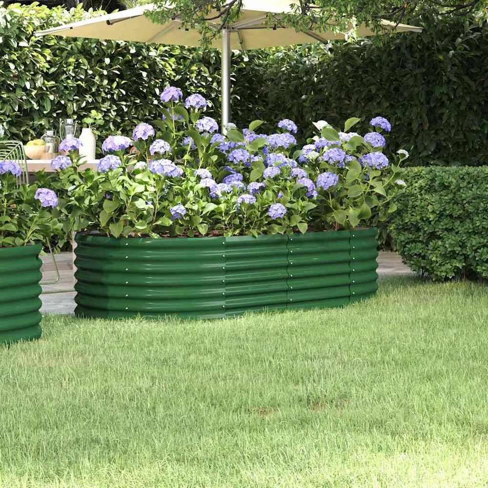 Carré potager en acier galvanisé grand bac de plantation vert 152x80x36 cm