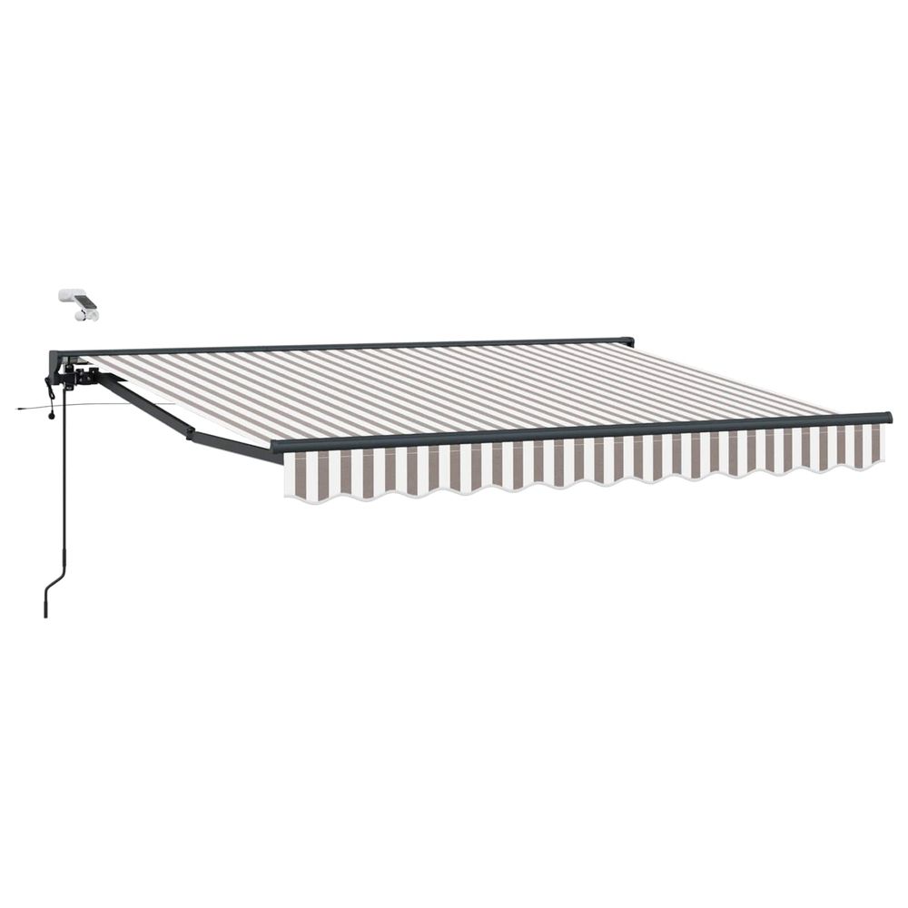 Auvent rétractable électrique gris clair et blanc 5 x 3 m