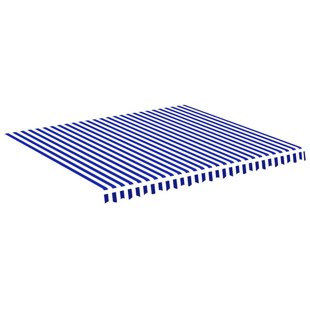 Tissu de remplacement pour auvent bleu et blanc 400x350 cm polyester