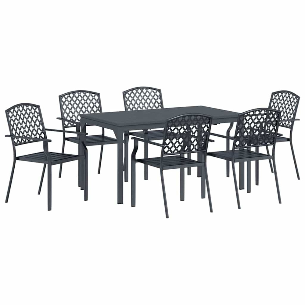 Ensemble de salle à manger pour jardin 7 pcs anthracite