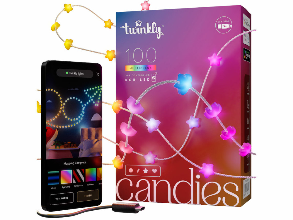 Guirlande lumineuse 100 leds candies stars – twinkly