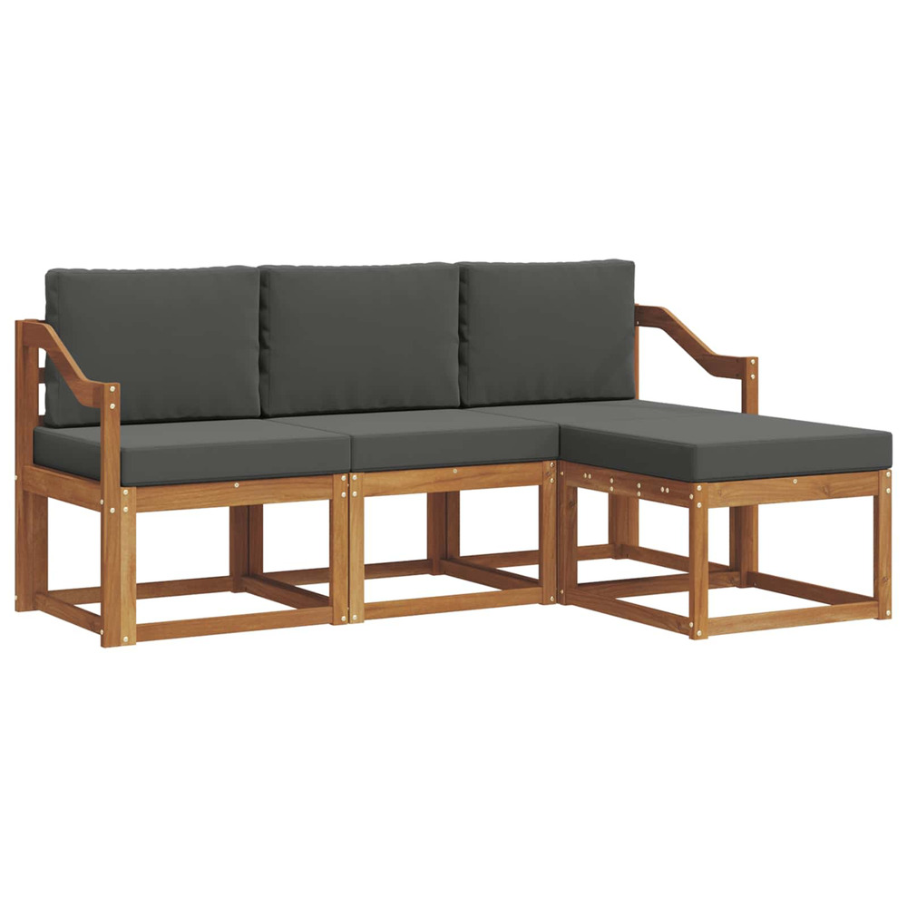 Ensemble de canapés d'extérieur 4 pcs naturel et anthracite