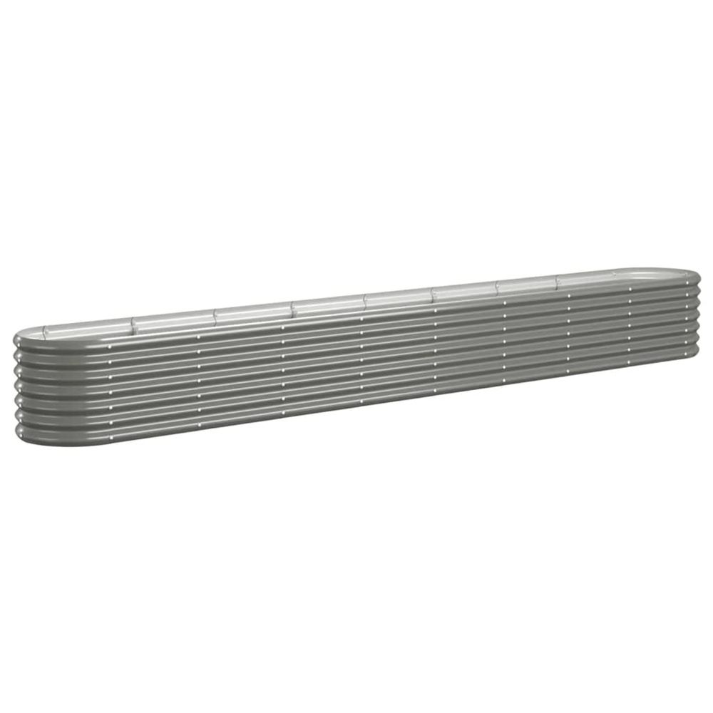 Lit surélevé de jardin acier galvanisé 332x40x36 cm gris