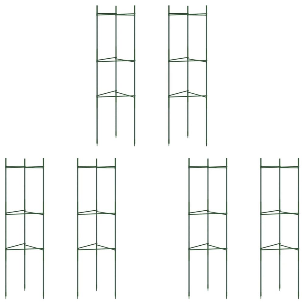 Cages à tomates 6 pcs 116 cm acier et pp