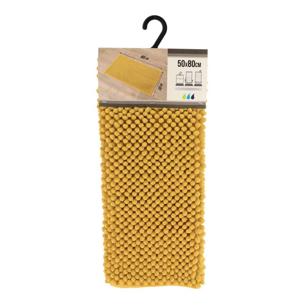 Tapis microfibre boules 50x80 cm - moutarde