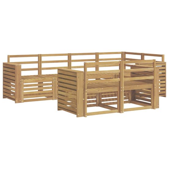 Ensemble de canapés d'extérieur 7 pc blanc bois d'acacia massif