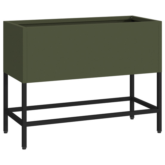 Jardinière surélevée 60x26x45 cm vert olive acier