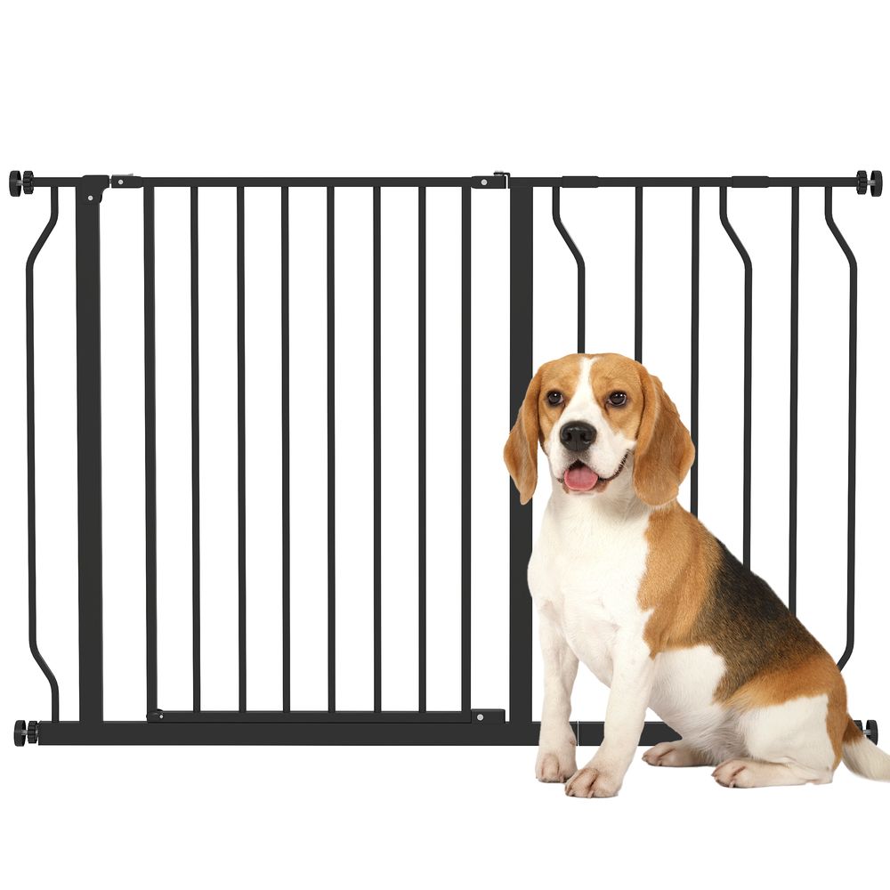 Barrière de sécurité extensible pour chien acier pour escalier porte 75-115 cm noir