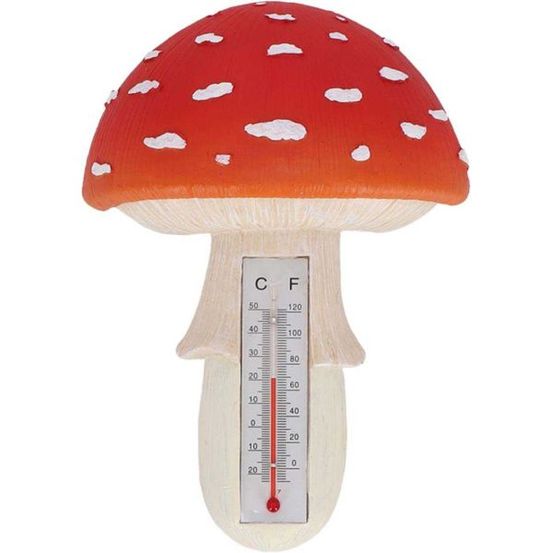 Thermomètre en résine amanite