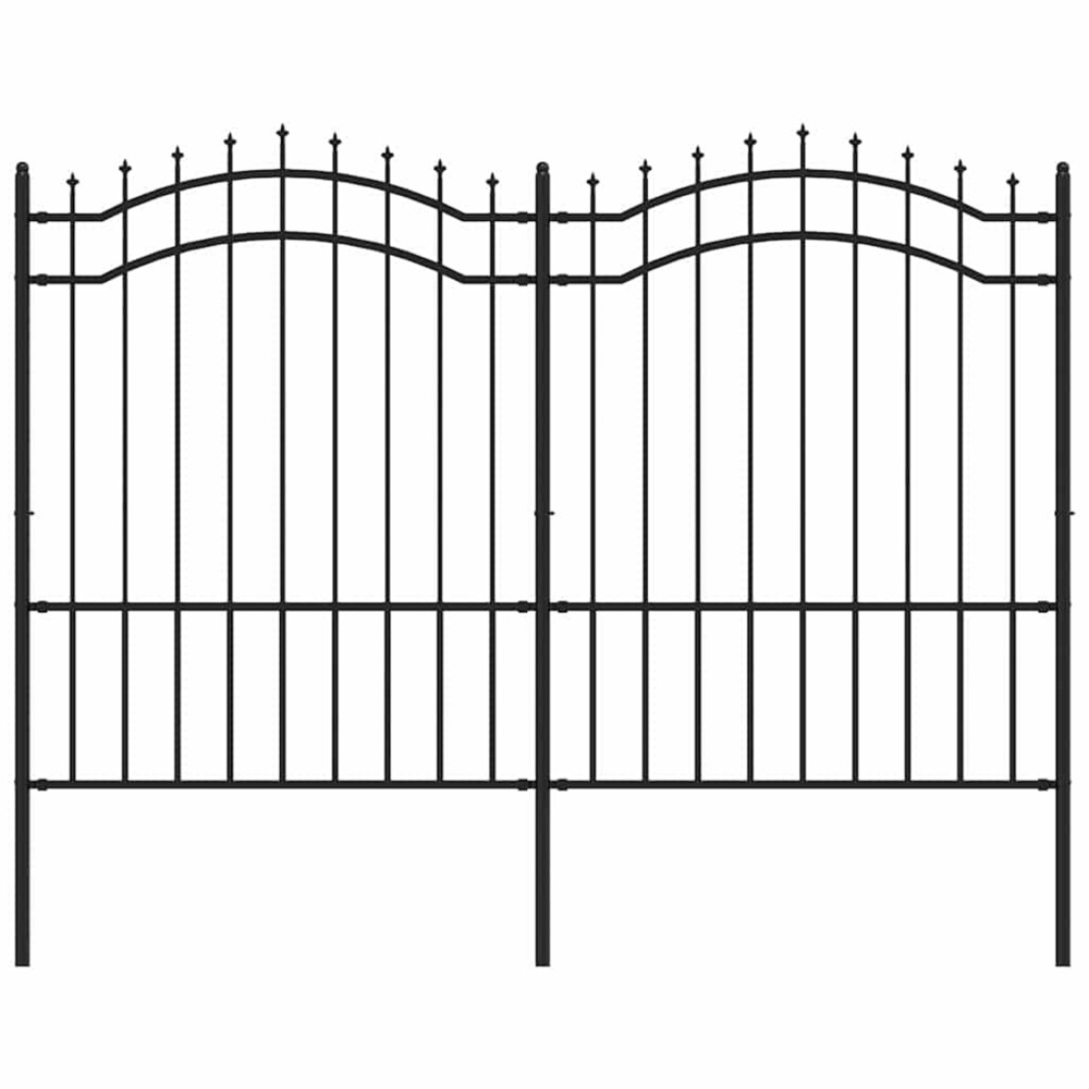 Clôture de jardin woerden avec pointe en forme de lance, acier noir 240 x 150 cm