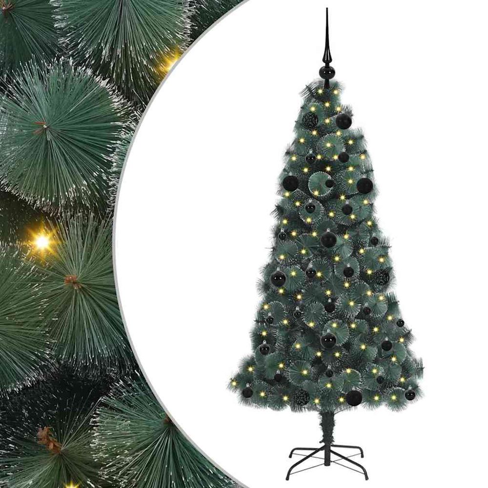Arbre de noël artificiel pré-éclairé avec ensemble de boules