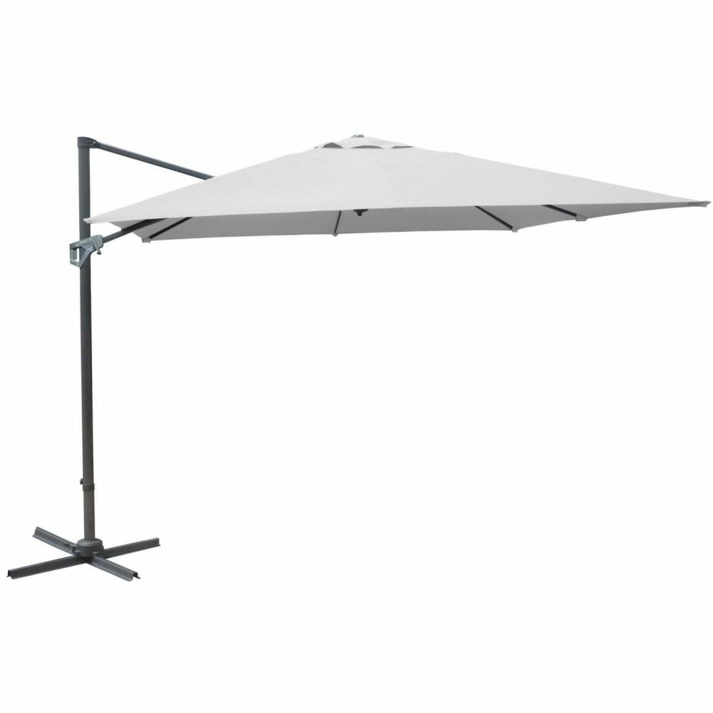 Parasol déporté en aluminium 3x4m dom blanc