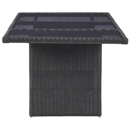 Ensemble à manger d'extérieur 7 pcs résine tressée noir