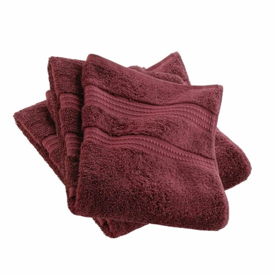 Douceur d'intérieur - lot de 4 draps de douche bio - bordeaux