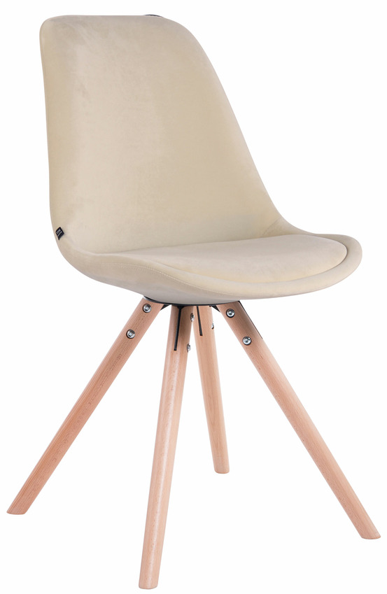 Chaise visiteur toulouse velours ronde naturel