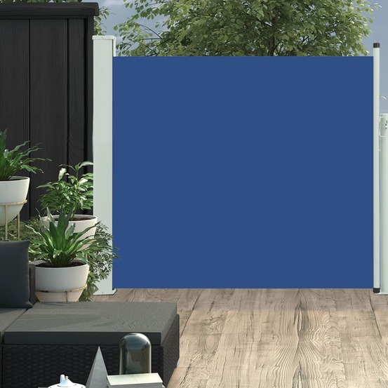Auvent latéral rétractable de patio 100x300 cm bleu
