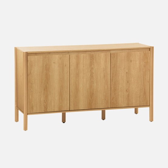 Buffet décor bois 3 portes - 140 x 42 x 78,5 cm - harmony