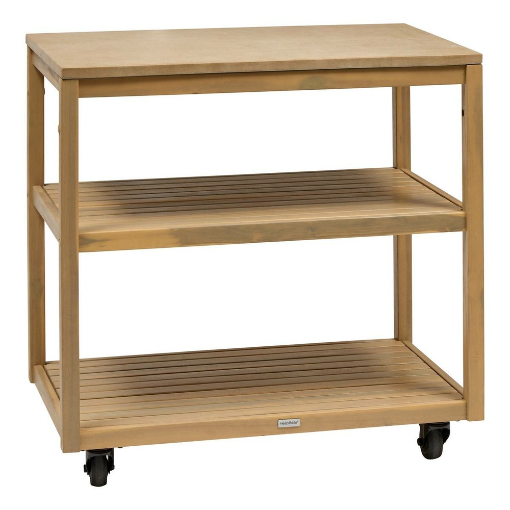 Module de cuisine d'été lodgia 2 etagères bois d'acacia