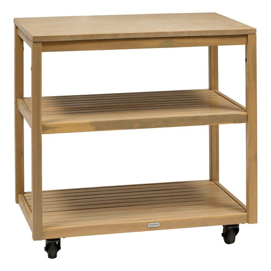 Module de cuisine d'été lodgia 2 etagères bois d'acacia