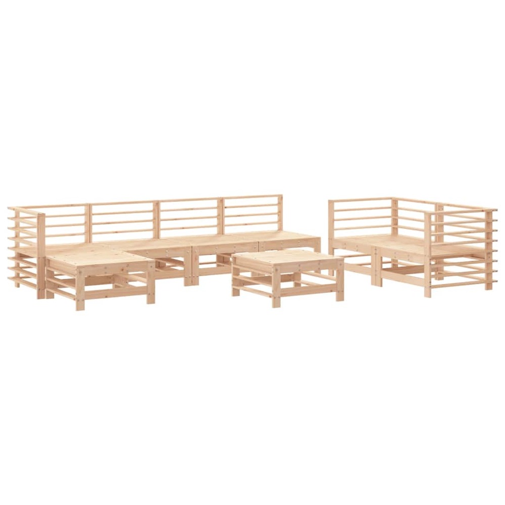 Salon de jardin 8 pcs bois de pin massif