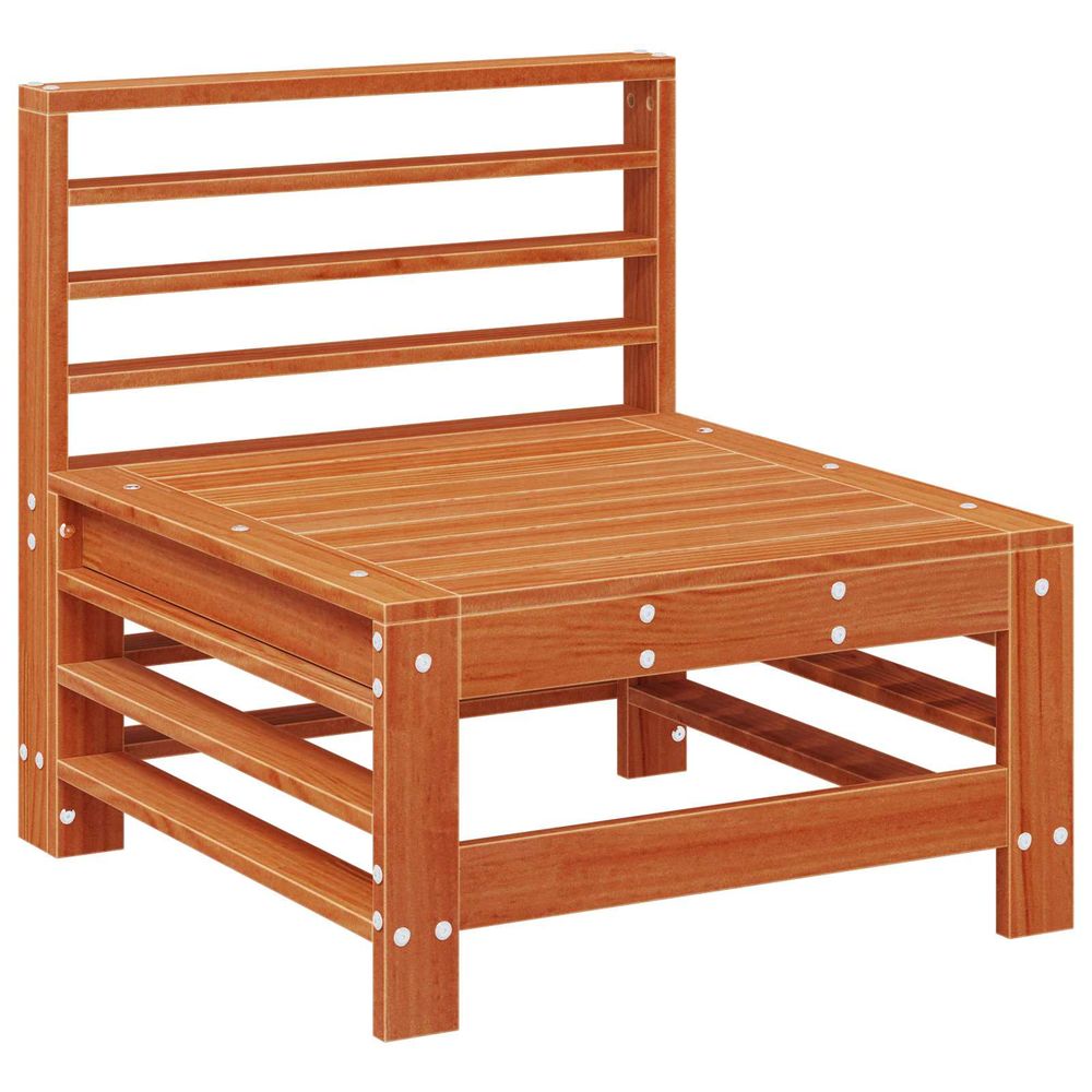 Sofa de jardin milieu pin massif pin brun ciré