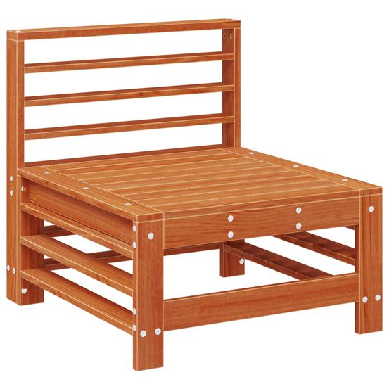 Sofa de jardin milieu pin massif pin brun ciré