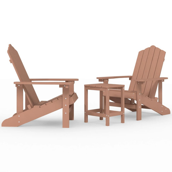 Chaises de jardin adirondack avec table pehd marron