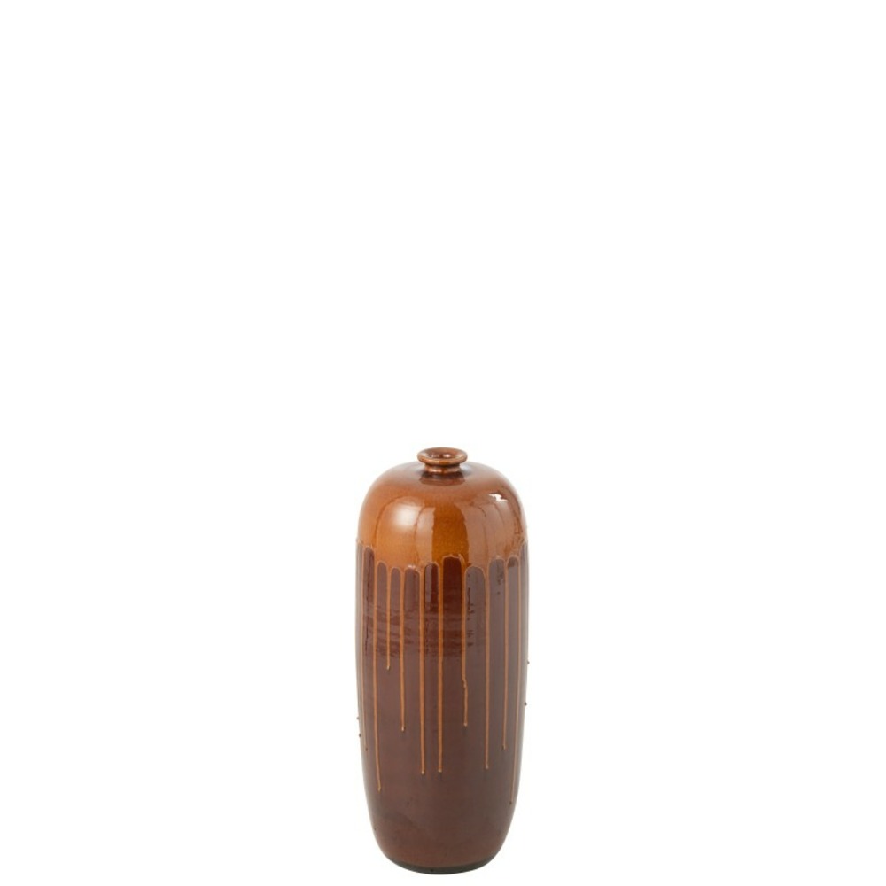 Vase en céramique marron 19x19x55 cm