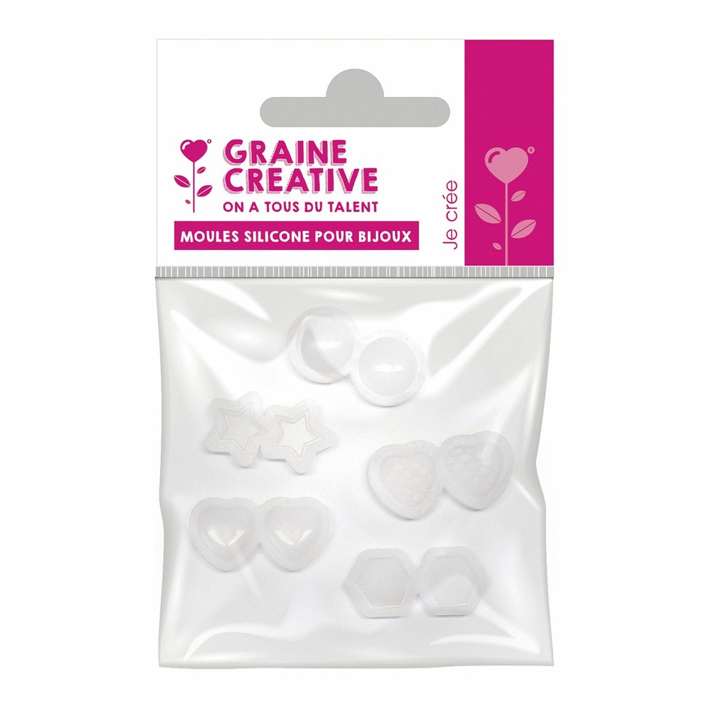 5 mini moules pour bijoux formes