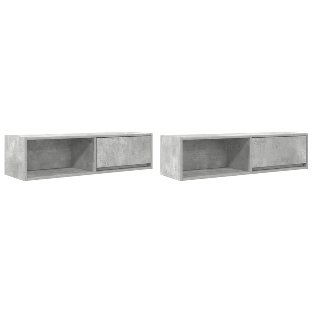 Meubles tv 2 pcs gris béton 100x31x25,5 cm bois d'ingénierie
